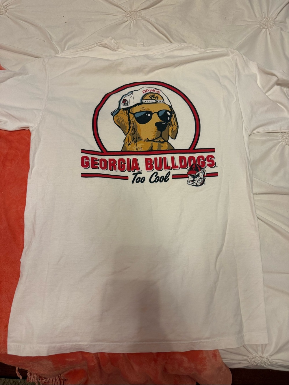 White GA Bulldogs Comfort Wash Tee